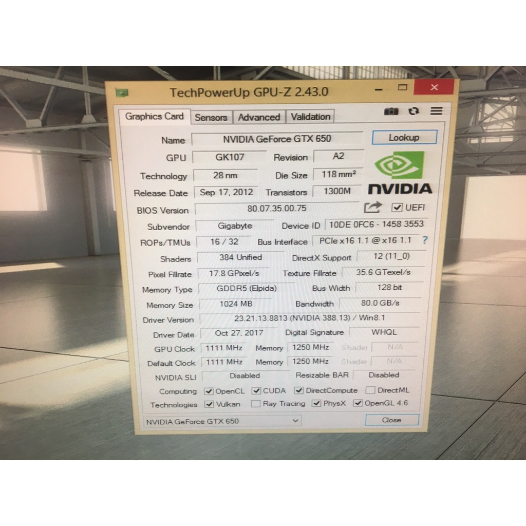 CARD GIGABYTE GTX 650