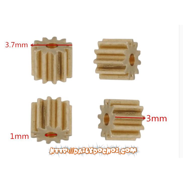 Bánh răng đồng 11 răng trục 1mm, đảm bảo hàng chất lượng cao giá rẻ