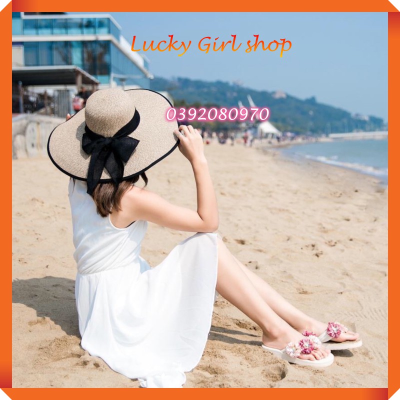 Nón/ Mũ Cói Nữ Thời Trang Đi Biển Dạo Phố Xinh Tươi Nhiều Cỡ - Lucky Girl shop