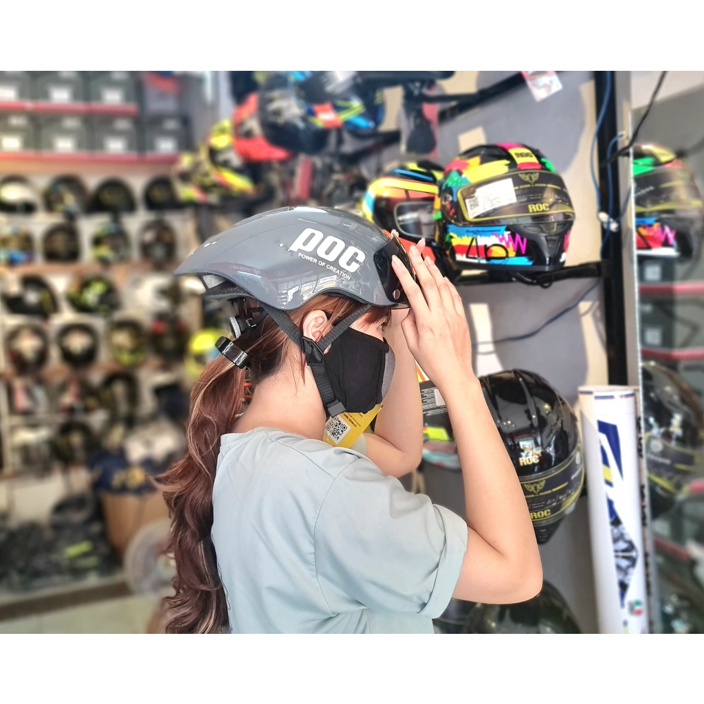Nón thể thao,Nón xe đạp POC 01 màu xám xi măng