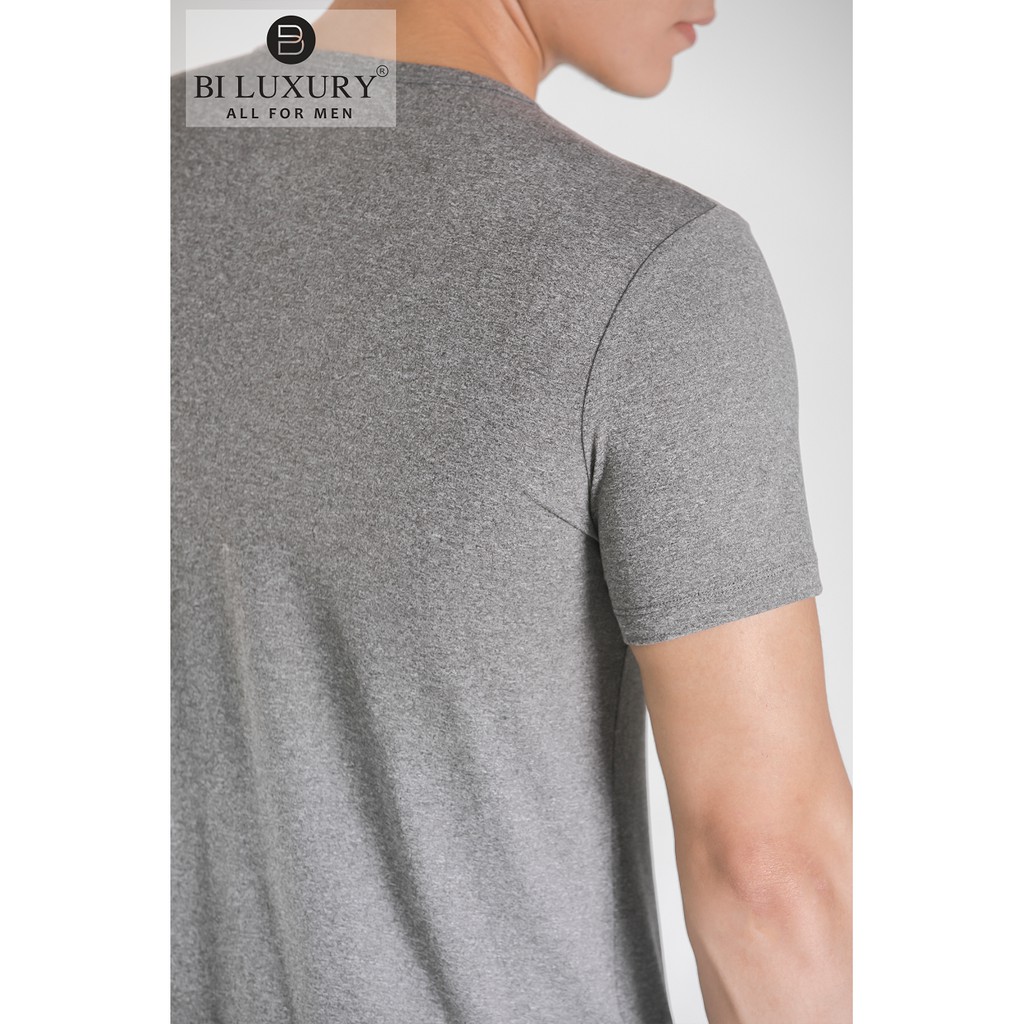 Áo phông nam Biluxury APKH060GHS màu ghi trẻ trung vải kháng khuẩn thấm hút mồ hôi đẳng cấp | BigBuy360 - bigbuy360.vn