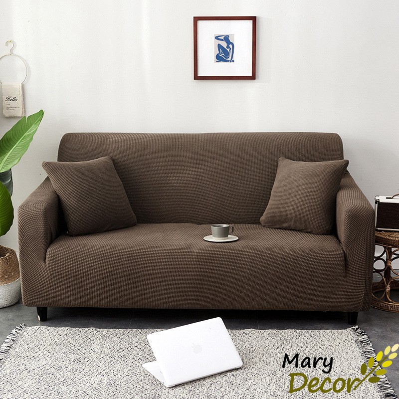 [Hàng sẵn] Vỏ bọc ghế sofa, tấm bọc sofa Mary Decor co giãn màu trơn dày dặn cho sofa đơn đủ kích thước