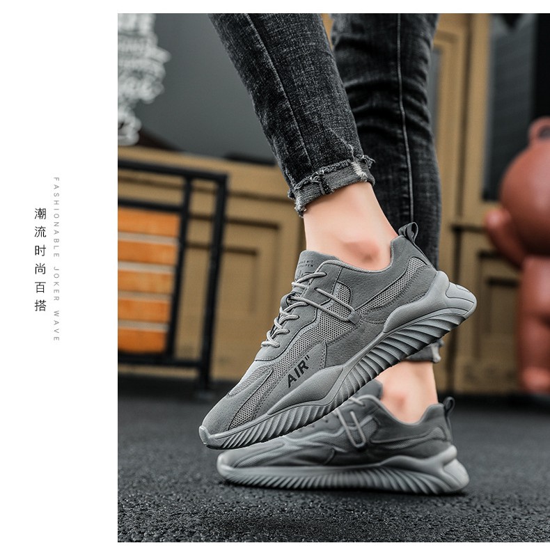 Giày Nam GN336 - giày thể thao nam kiểu dáng sneaker cao cấp da lộn kết hợp sợi dệt thoáng khí, đế siêu nhẹ