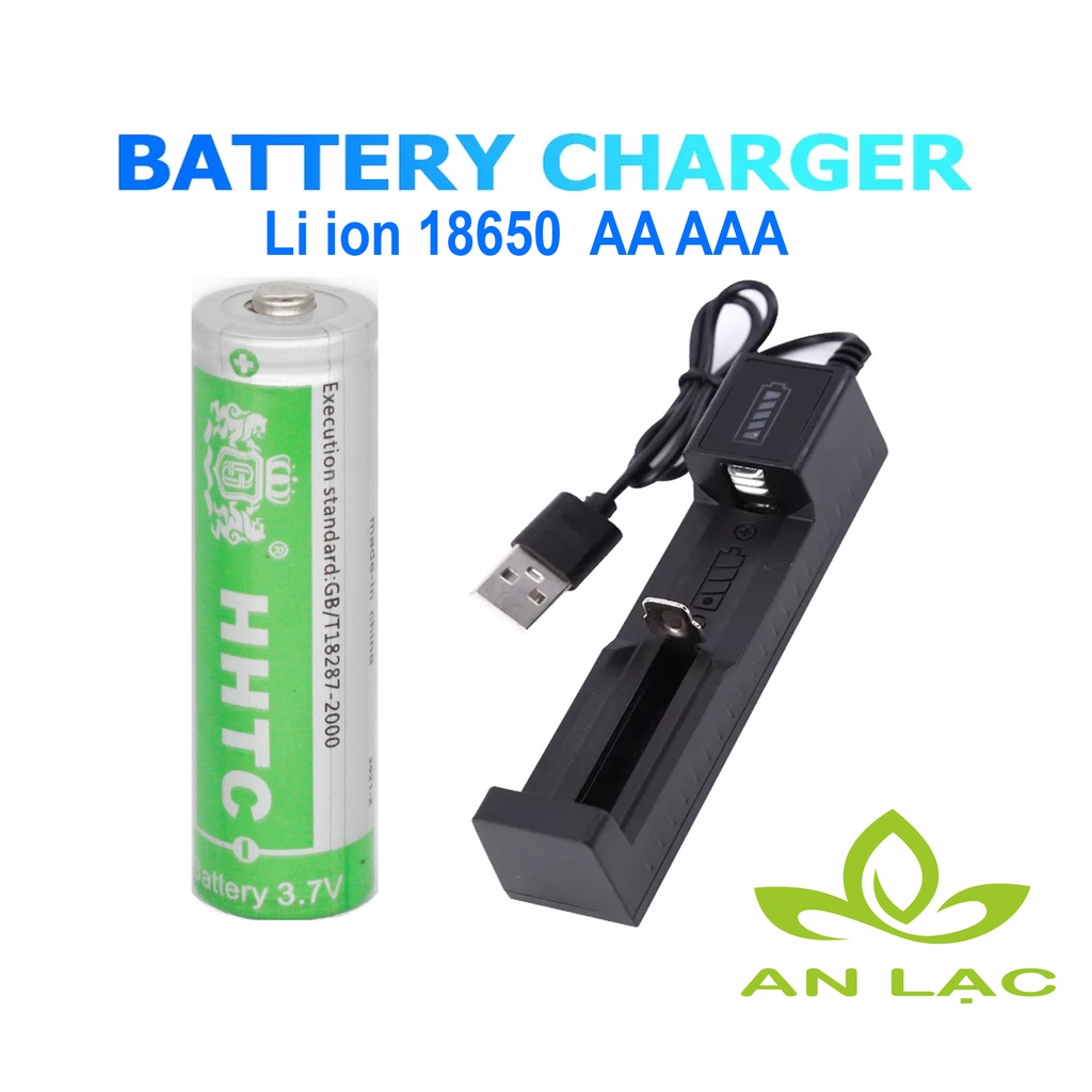 Bộ sạc pin li-ion chân USB 5V tương thích các loại pin 18650 ,21700, 22650,16340, AA ,AAA