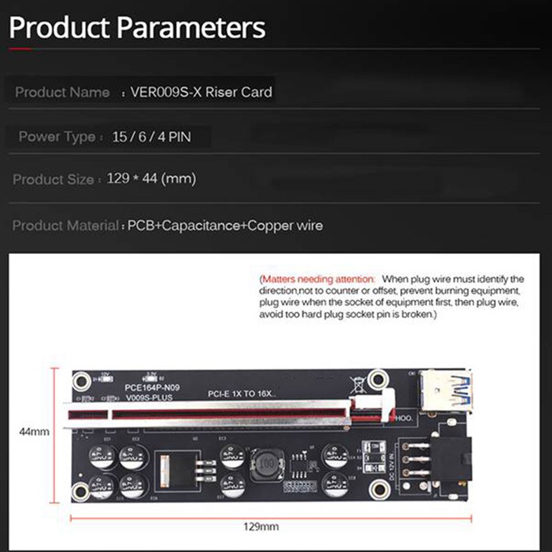Set 5 Card Đồ Họa Ver009S Plus Pci-E Pci Express 1x Sang 16x Usb 3.0 | BigBuy360 - bigbuy360.vn