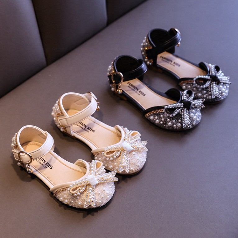 Giày Sandal Công Chúa Hàng Quảng Châu Cao Câp  Đính Cườm Sang Chảnh ( Bao Chất) (K213)