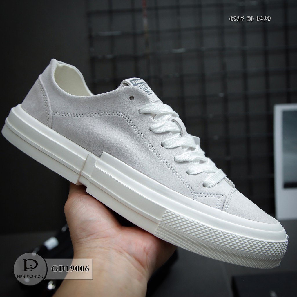 Giày nam Sneaker Mopoll màu trắng thể thao đục lỗ thoáng khí cao cấp htstore