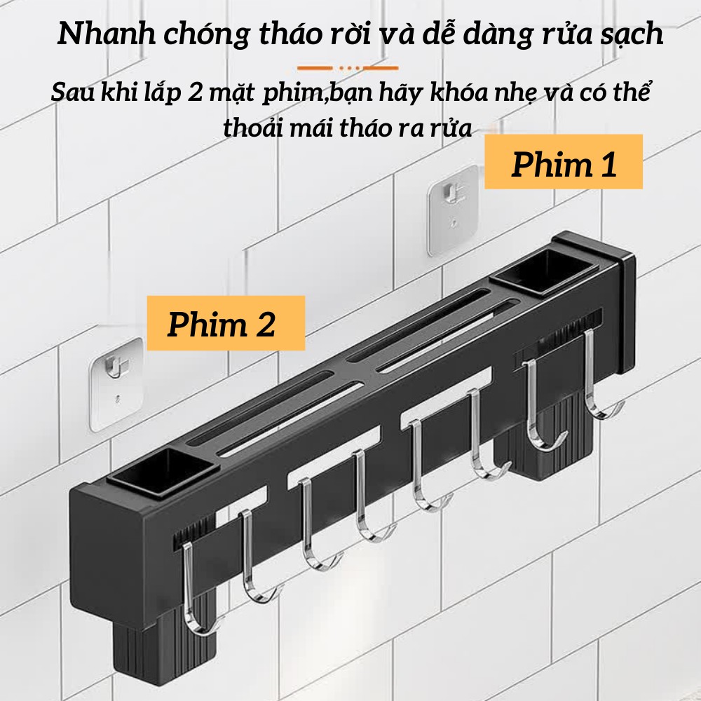 Giá Treo Đồ Nhà Bếp, Kệ Treo Bằng Inox Không Han Gỉ Tiết Kiệm Không Gian Nhà Bếp ATILA SHOP