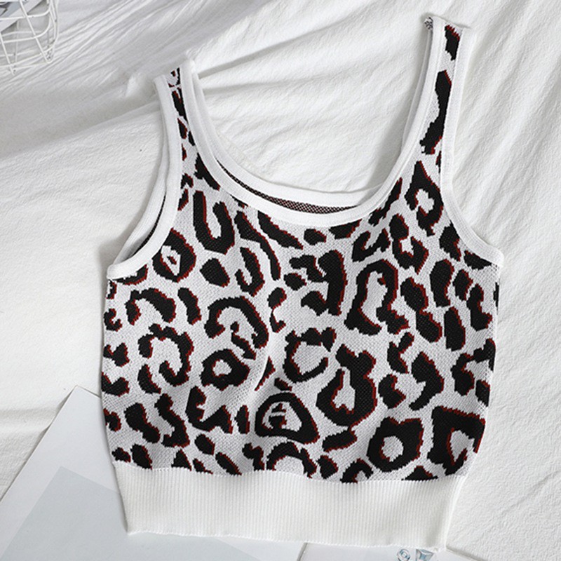 Áo Hai Dây Cổ Vuông Họa Tiết Da Báo Gợi Cảm Sành Điệu Cho Nữ