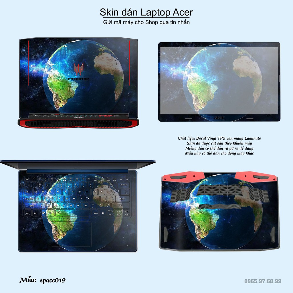 Skin dán Laptop Acer in hình không gian nhiều mẫu 4 (inbox mã máy cho Shop)