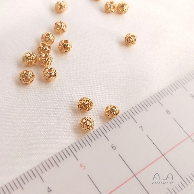 Bộ 20 Hạt Đồng Mạ Vàng 14K Làm Trang Sức Thủ Công DIY