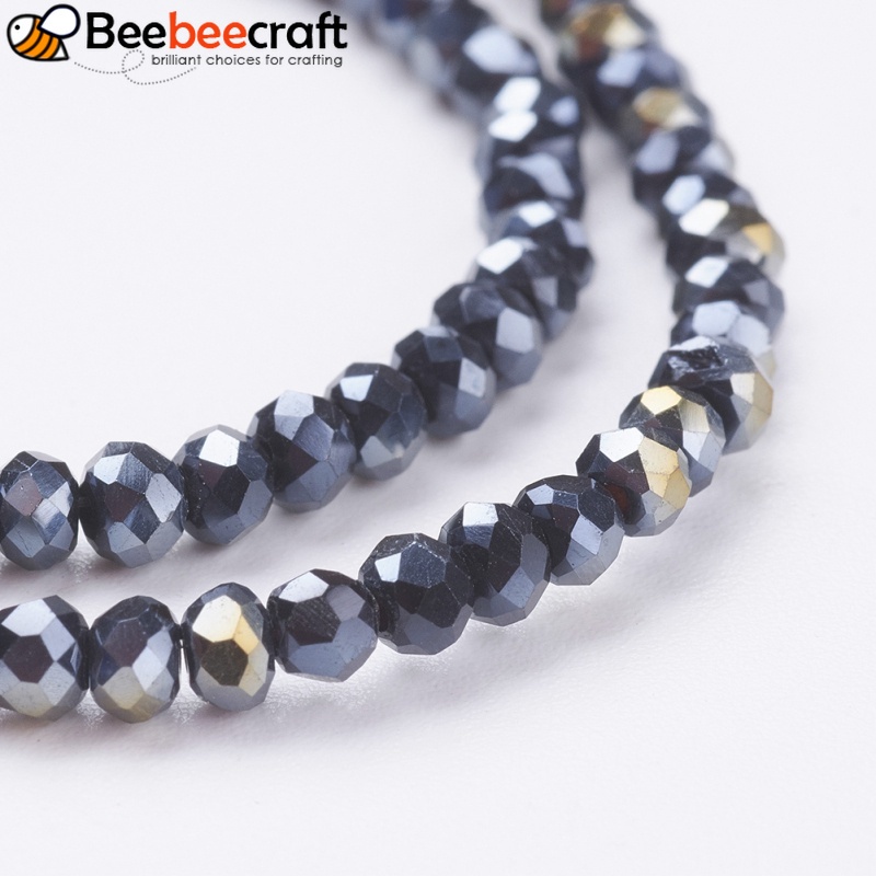 1 Cuộn Dây Xỏ Hạt Thủy Tinh Mạ Điện AB 3x2mm: 0.5mm Khoảng 165~170 Cái / Sợi Nhỏ 16.7 inch