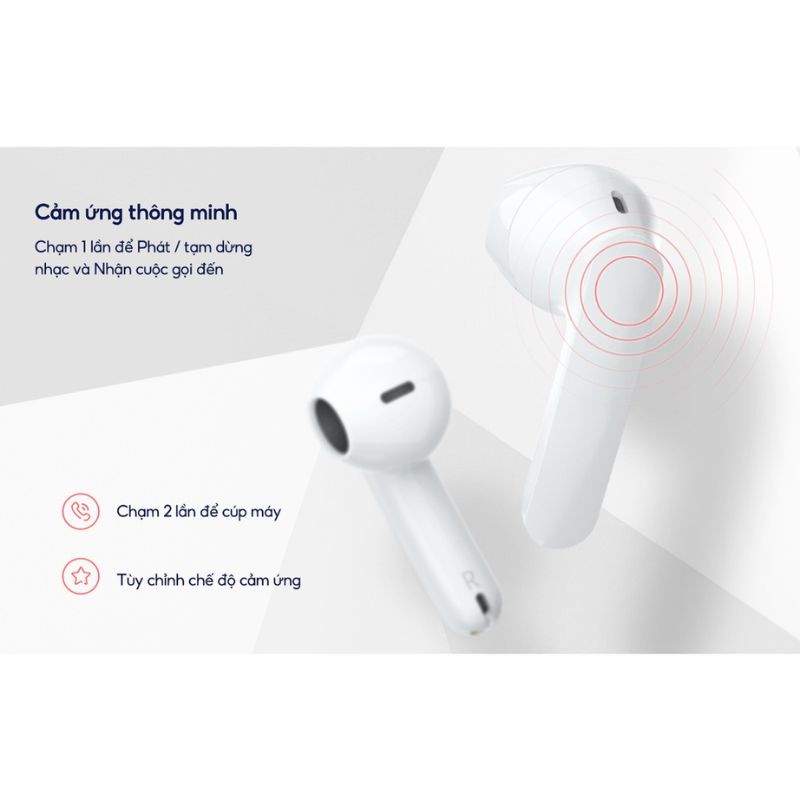 Tai nghe không dây Bluetooth Xiaodu Du Smart Buds - Cảm ứng chạm, Chống ồn, Pin 16h | Chính hãng - Bảo hành 12 tháng