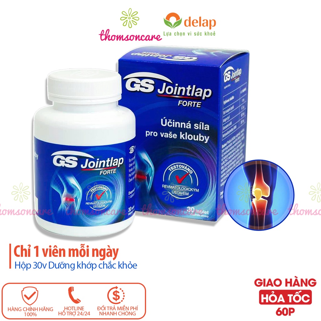 GS Joint Lap bổ sung glucosamin, giảm thoái hóa khớp, nhập khẩu từ châu Âu Hộp 30 viên có thêm Collagen