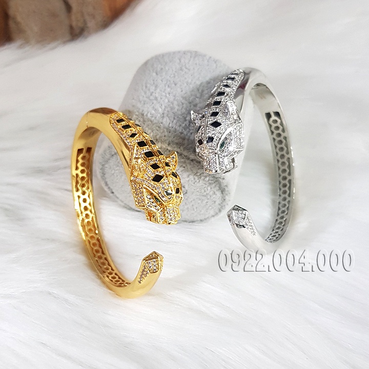 Vòng tay con báo đính nhiều đá, Vòng đầu cọp VZ1843.