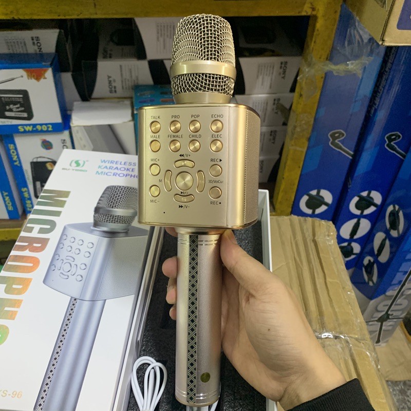 [Mã ELHACE giảm 4% đơn 300K] Mic Hát Karaoke bluetooth cầm tay YS-96 Thế Hệ Mới Bh 1 năm