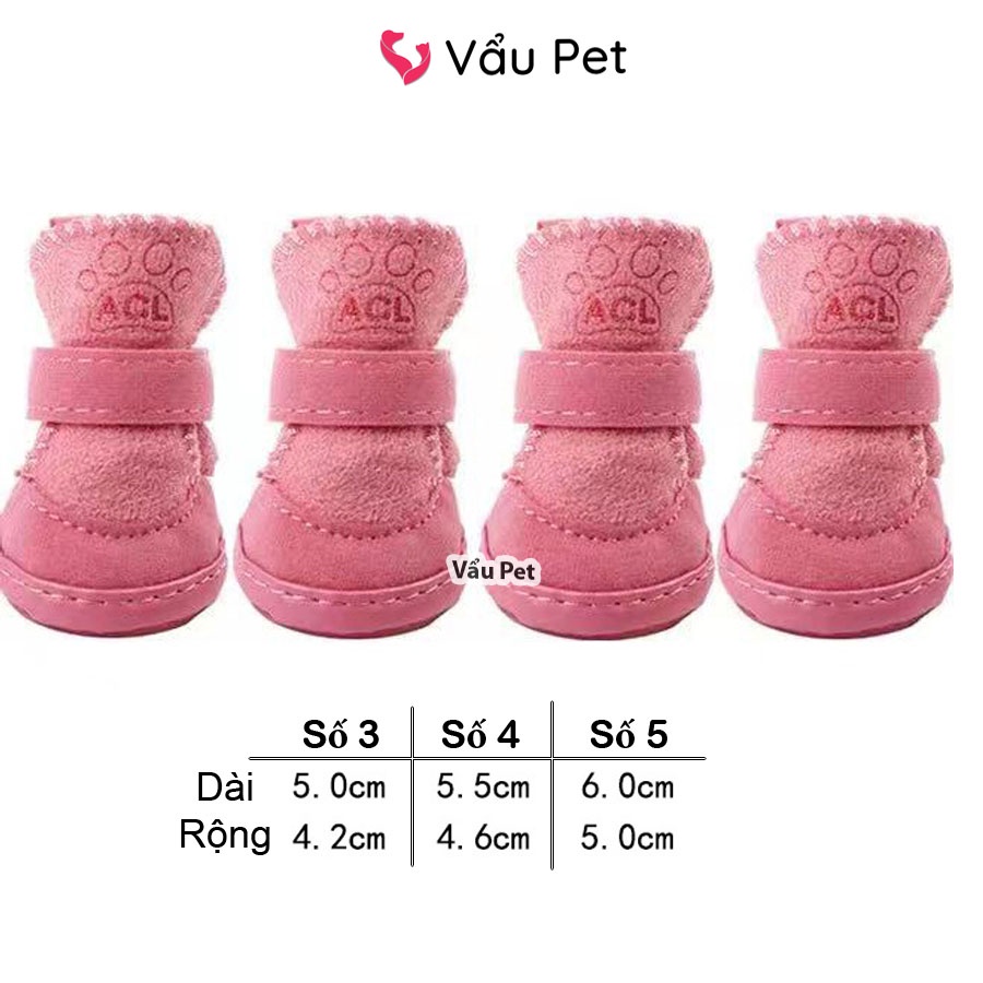 Giày cho chó lót bông ấm áp - Giày cho chó mèo Vẩu Pet Shop