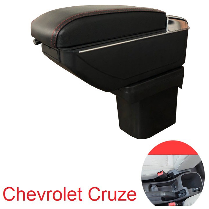 Hộp tỳ tay ô tô, xe hơi Chevrolet Cruze DUSB-CRZE tích hợp 7 cổng USB cao cấp da PU