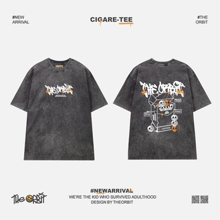 Áo thun nam nữ CIGARATEE Wash cotton co giãn The ORBIT