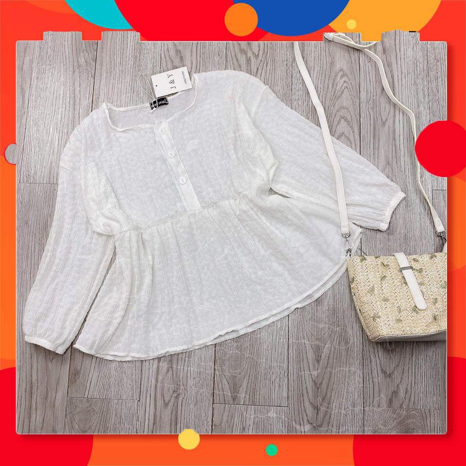 Áo babydoll dài tay cài cúc | BigBuy360 - bigbuy360.vn