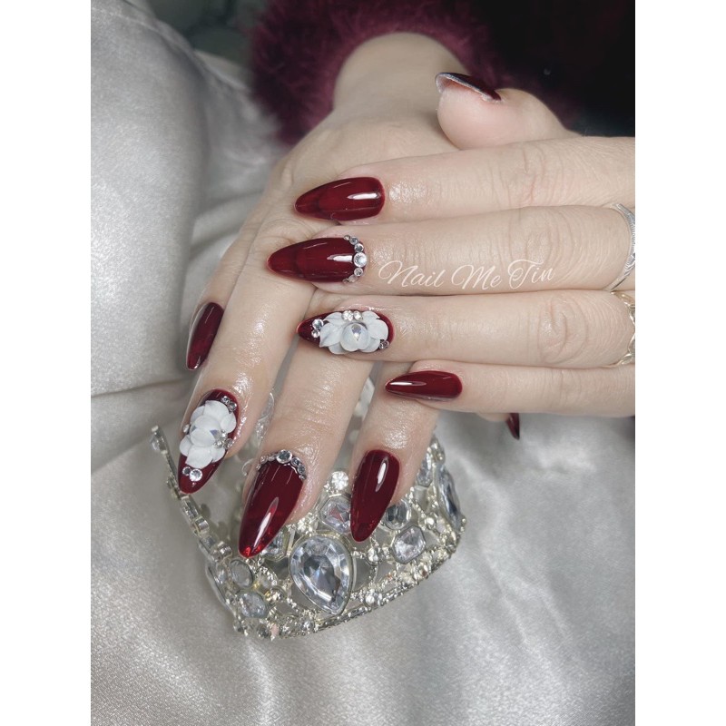 Hoa bột nail gắn móng tay chân ảnh shop chụp