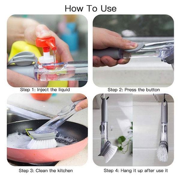 Chổi cọ thông minh chứa dầu rửa bát thông minh, tiện ích sạch sẽ sử dụng cho gia đình MKS033