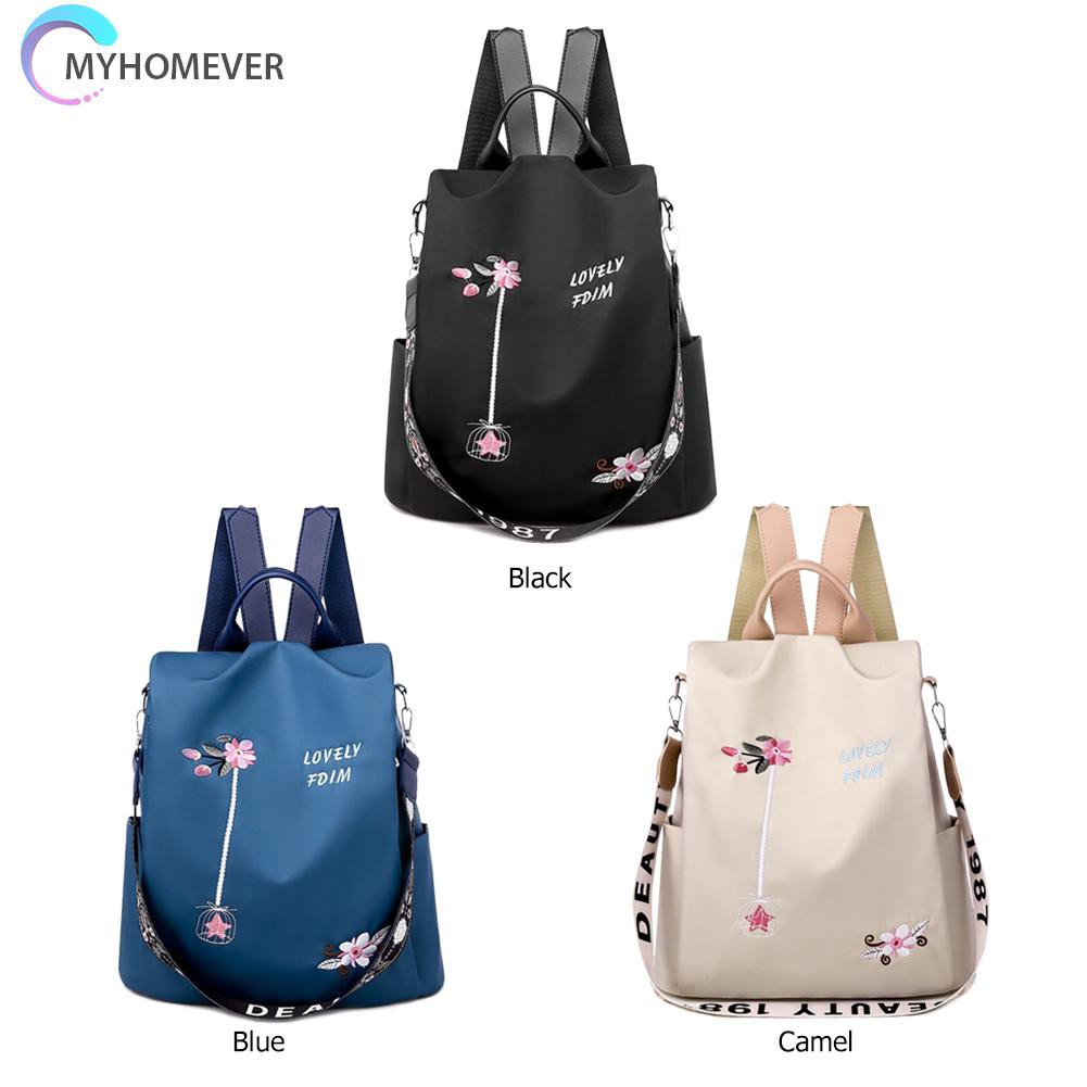 Balo thêu hình hoa có quai chống trộm dành cho nữ