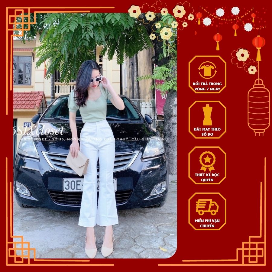 Quần kaki loe chất co dãn
