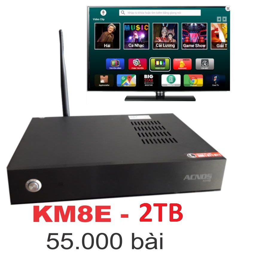 Đầu mini karaoke Wifi độ nét cao KM8E + Ổ cứng 2T đã chép nhạc