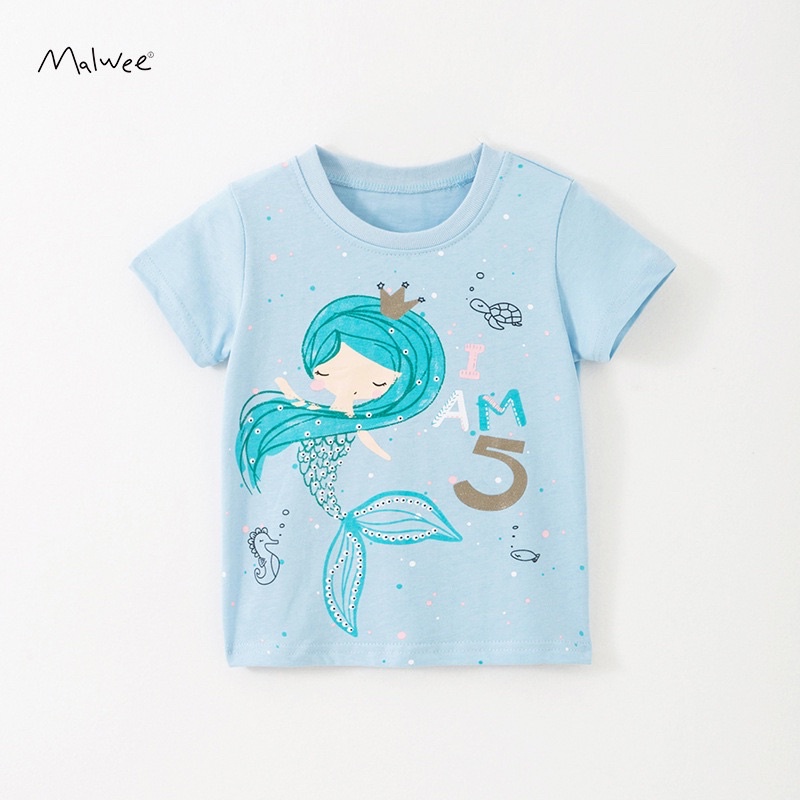 Áo thun bé gái Malwee, áo trẻ em cotton 10-30kg