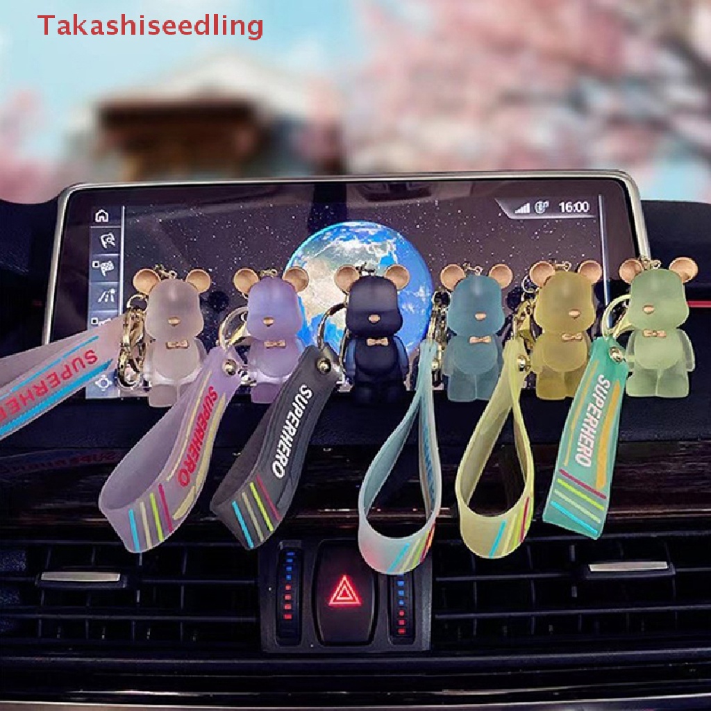 (Takashiseedling) Cute Crystal Keychain Charm Tie The Bear Pendant For Women Bag Car KeyRing Mobile Phone Fine Jewelry Accessories Kids Girl Gift