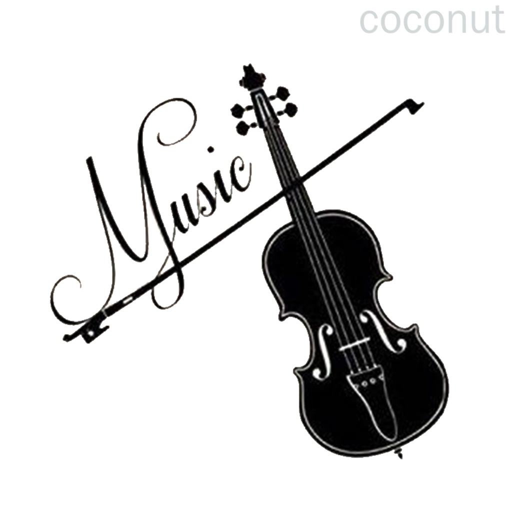 Miếng dán tường hình đàn violin trang trí phòng khách/phòng ngủ/nền sau TV