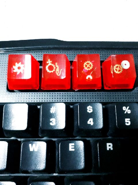 [Mã ELFLASH5 giảm 20K đơn 50K] Keycaps gaming resin chi tiết bánh răng độc đáo.