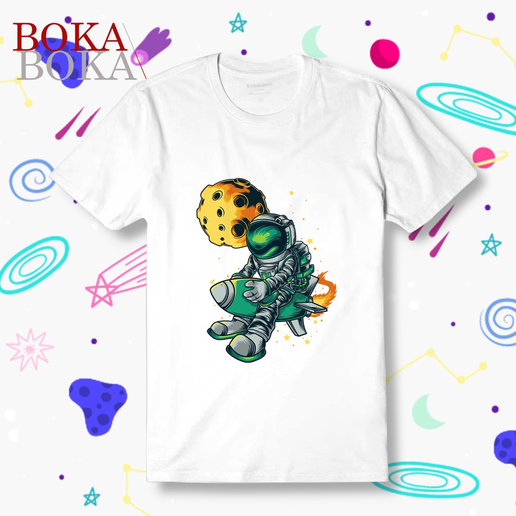 Áo thun Cotton Trắng Unisex Nam Nữ Không Gian OuterSpace 2