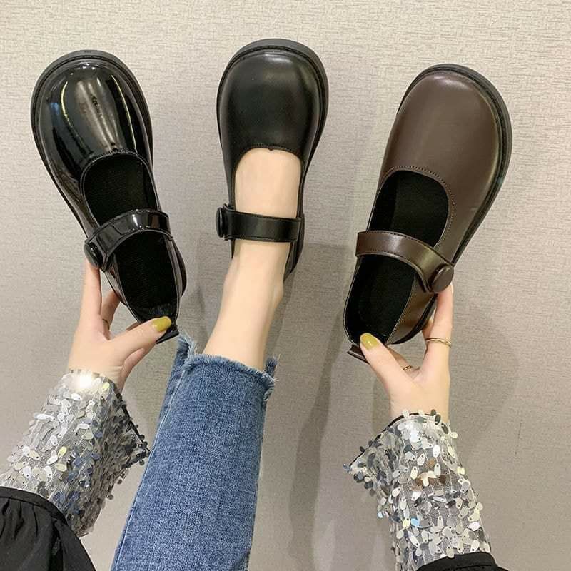Giày búp bê Lolita dây cài đế ôm chân cao cấp - Giày nữ Ulzzang đế độn da mềm❤️