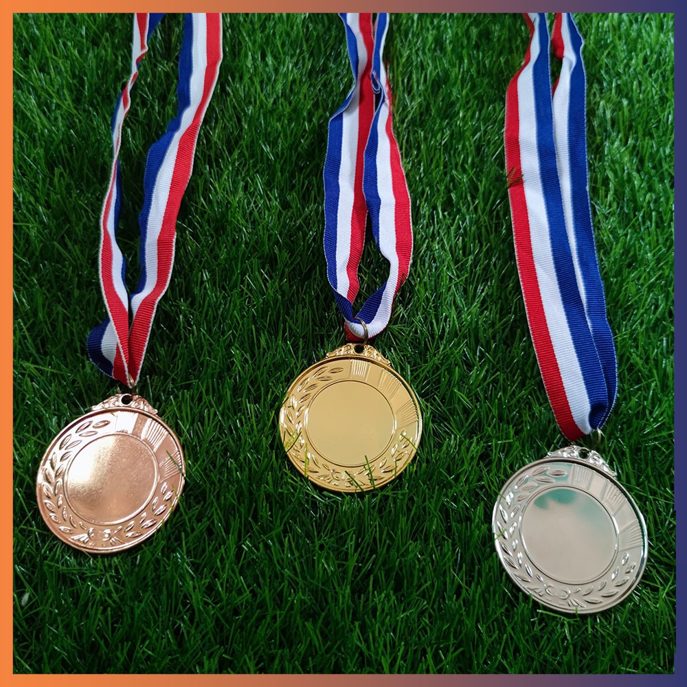 In huy chương bóng đá hình bông lúa vàng bạc đồng thường