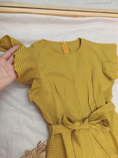 Đầm Tay Cánh Tiên cột eo vàng KÈM ẢNH THẬT | BigBuy360 - bigbuy360.vn