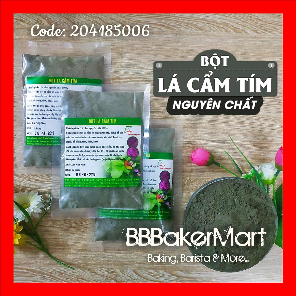 Bột LÁ CẨM tạo màu TÍM tự nhiên - 1 Gói 50gr