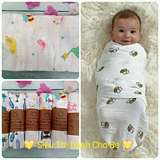 Sỉ - Khăn quấn đa năng 2 lớp Muslin Swaddle cho bé