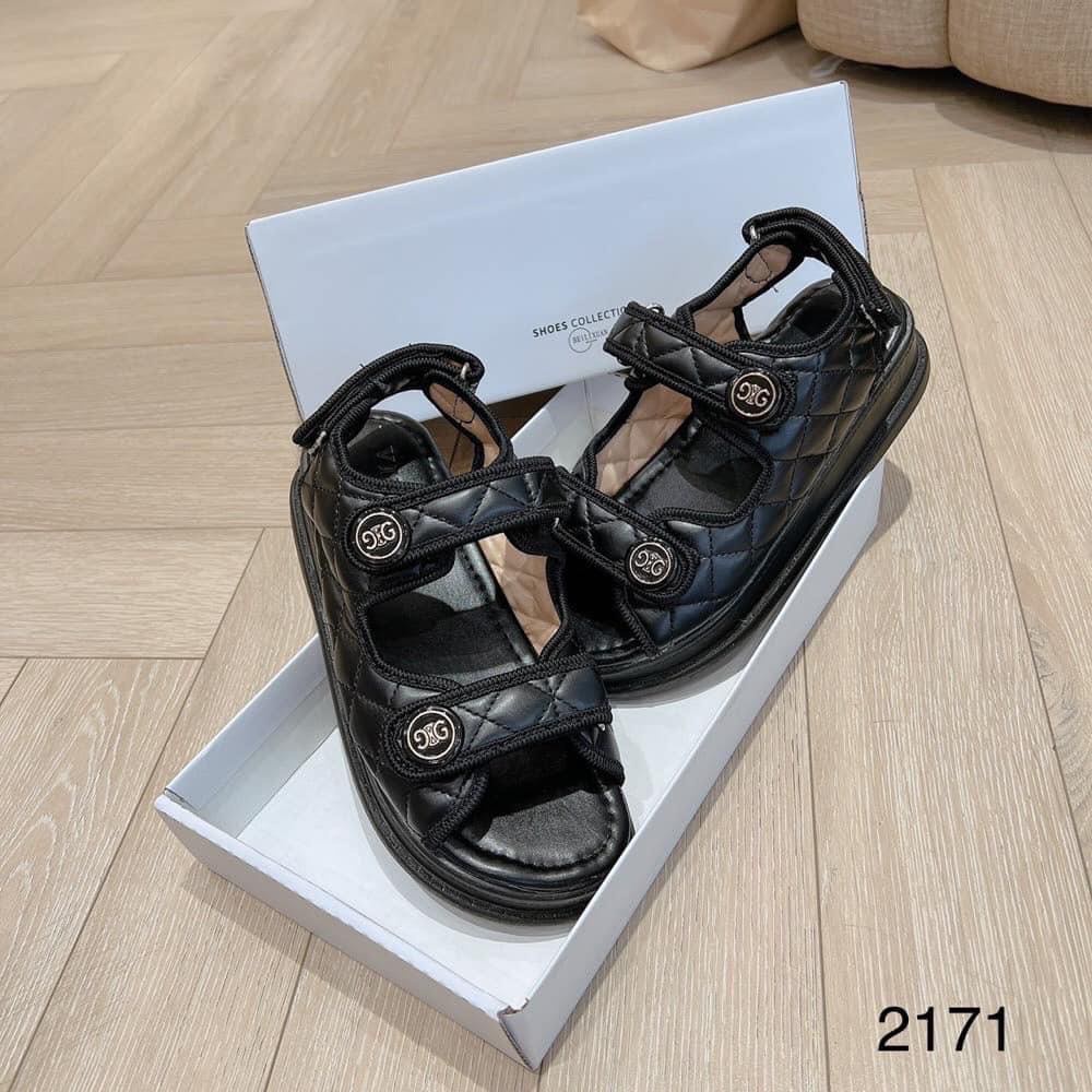 Dép quai hậu Chanel 2 quai dán