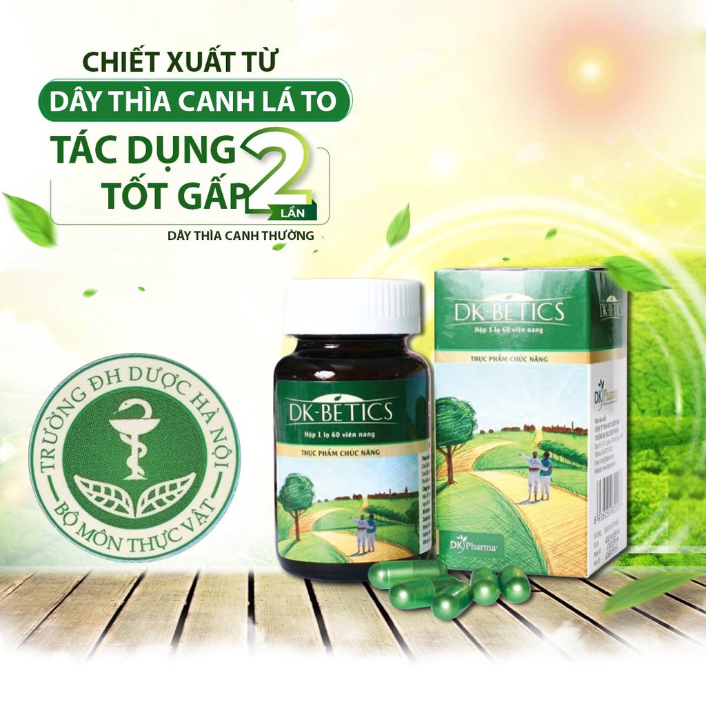 Viên Tiểu Đường DK-Betics - Hỗ Trợ Ổn Định, Kiểm Soát Đường Huyết Lọ 60 Viên