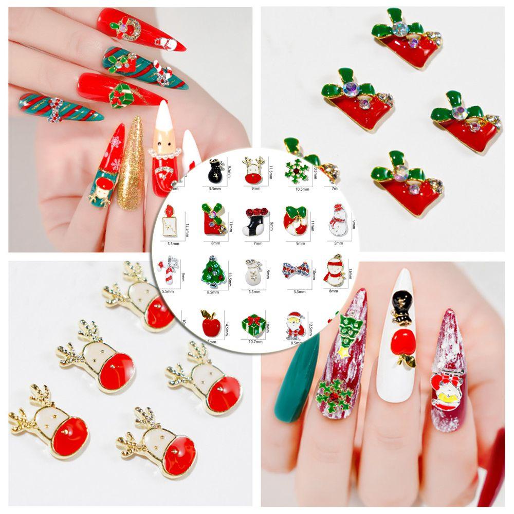 WATTLE Set 5 Phụ Kiện Trang Trí Móng Tay 3D Chủ Đề Giáng Sinh