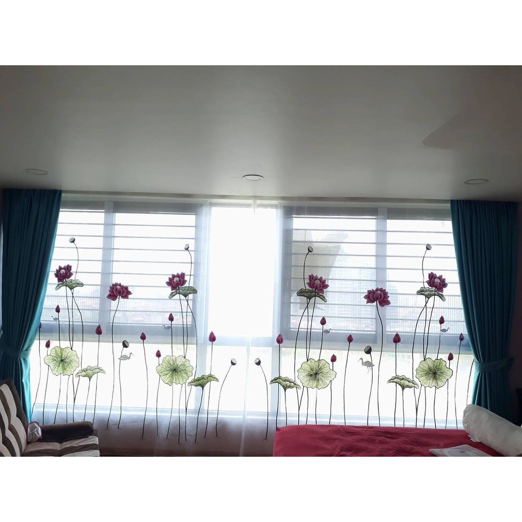 Rèm cửa voan thêu tay (mẫu hoa 12)
