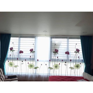 Rèm cửa voan thêu tay (mẫu hoa 12)