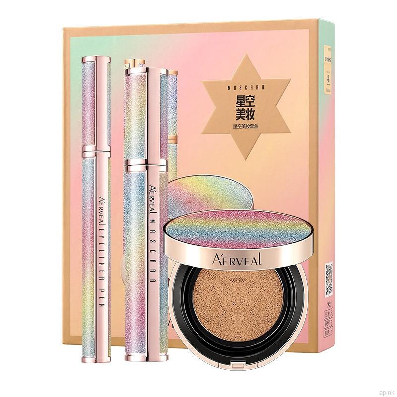 [Hàng mới về] Bộ 3 phụ kiện trang điểm mắt gồm bút kẻ mắt + mascara + air cushion