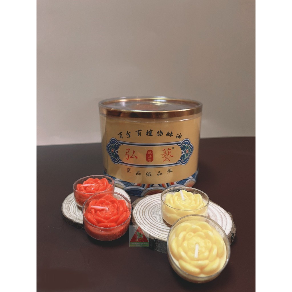 Nến Tealight Sáp Bơ 28 viên Hoa Sen Malaysia