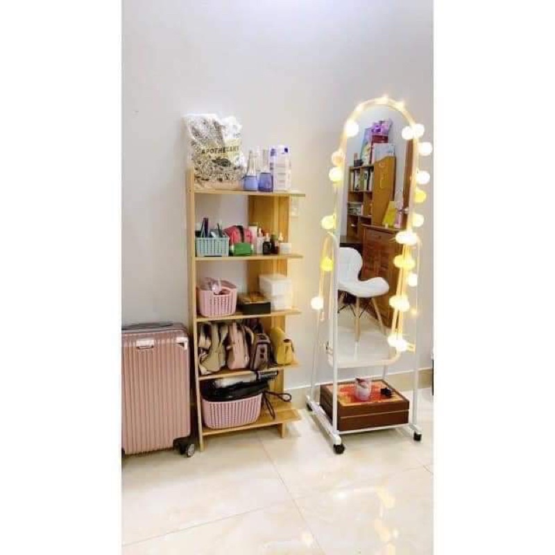 Kệ sách gỗ 5 tầng - kệ góc tường đa dụng - gỗ MDF