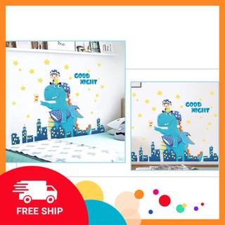 ⚡️𝗙𝗥𝗘𝗘𝗦𝗛𝗜𝗣⚡️ Decal dán tường Khủng long xanh