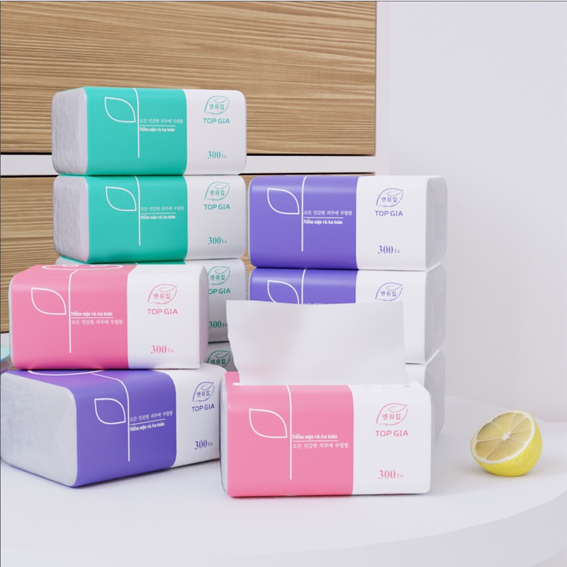 Khăn giấy rút Top gia, giấy ăn cao cấp, siêu tiết kiệm, mền mịn an toàn cho mọi loại da