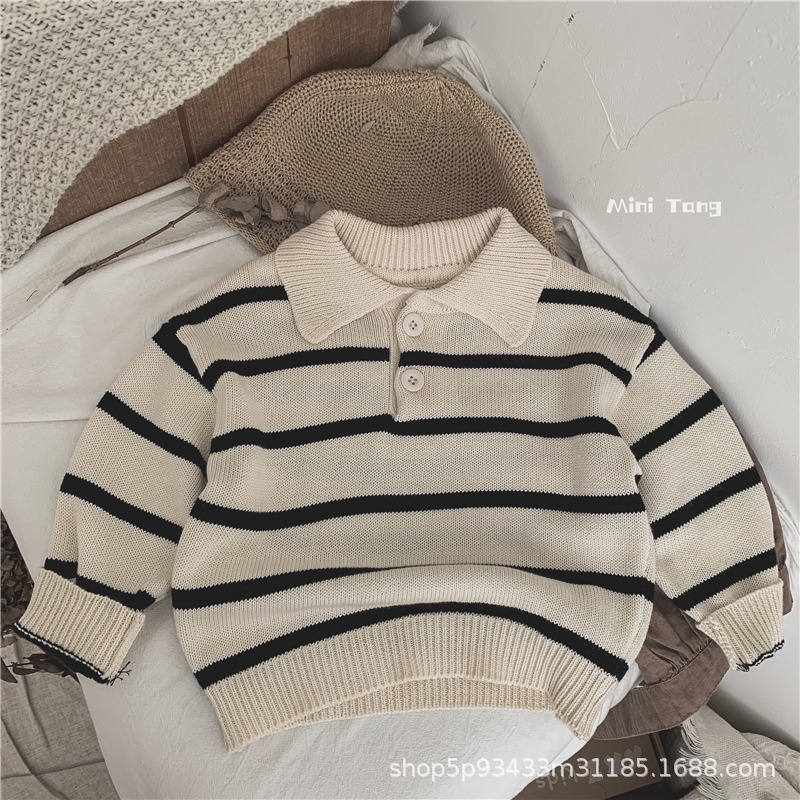 Áo len kẻ polo cho bé trai 1-6 tuổi hàng đẹp